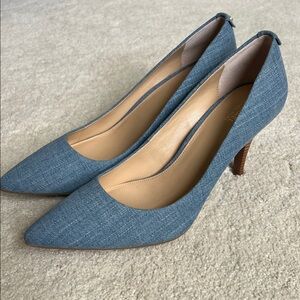 Michael Kors Denim Pointed Toe Heels in Blue